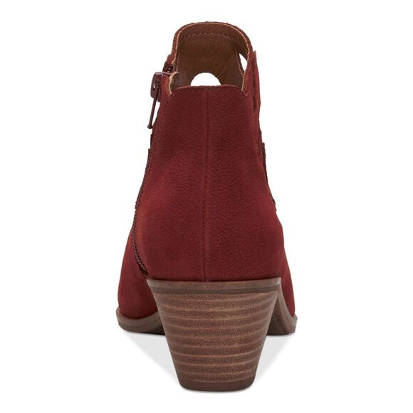 LUCKY BRAND Womens Burgundy Gezana Pointed Toe Stacked Heel Booties 8.5 M - Picture 2 of 4